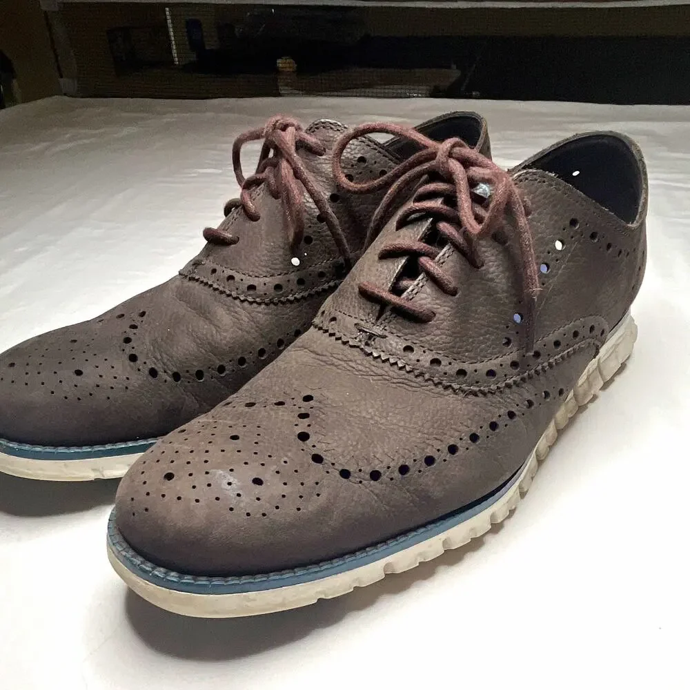 Cole Haan Men’s Brown Grand Wingtip Brogue Oxford Dress Shoes 11.5M C29769